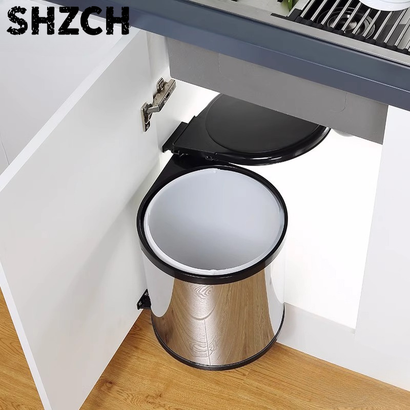 Commercial Kitchen Trash Can - Premium Pull-Out Cabinet Trash Bin Stainless