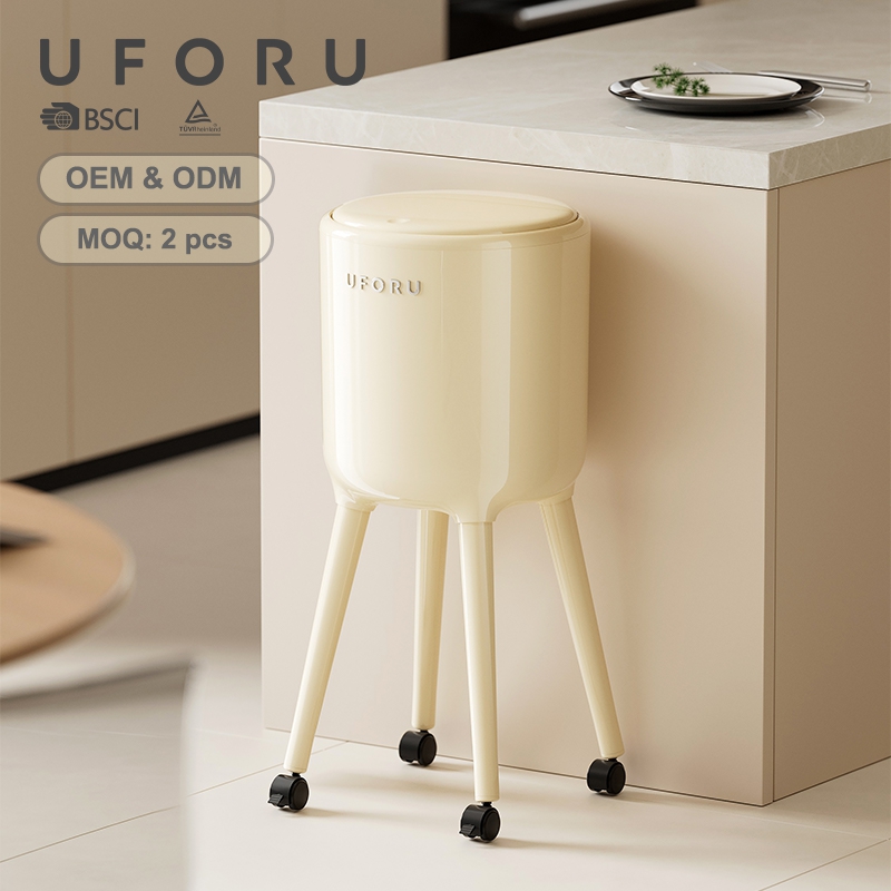 Commercial Kitchen Trash Can - UFORU Tall Standing Trash Can with