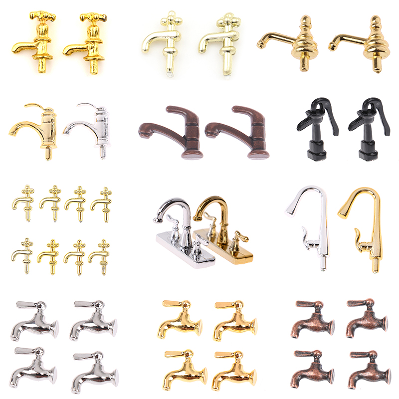 Commercial Kitchen Tap - 1/2/4/12PCS 1:12 Miniature Metal/Plastics Water Tap