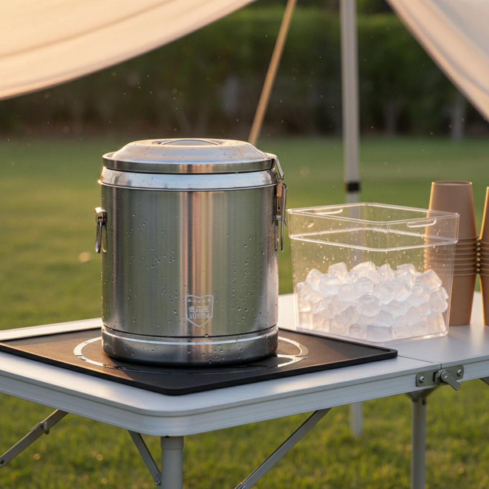 Cold Drink Dispenser - Stainless Steel Insulated Barrel Triple Level