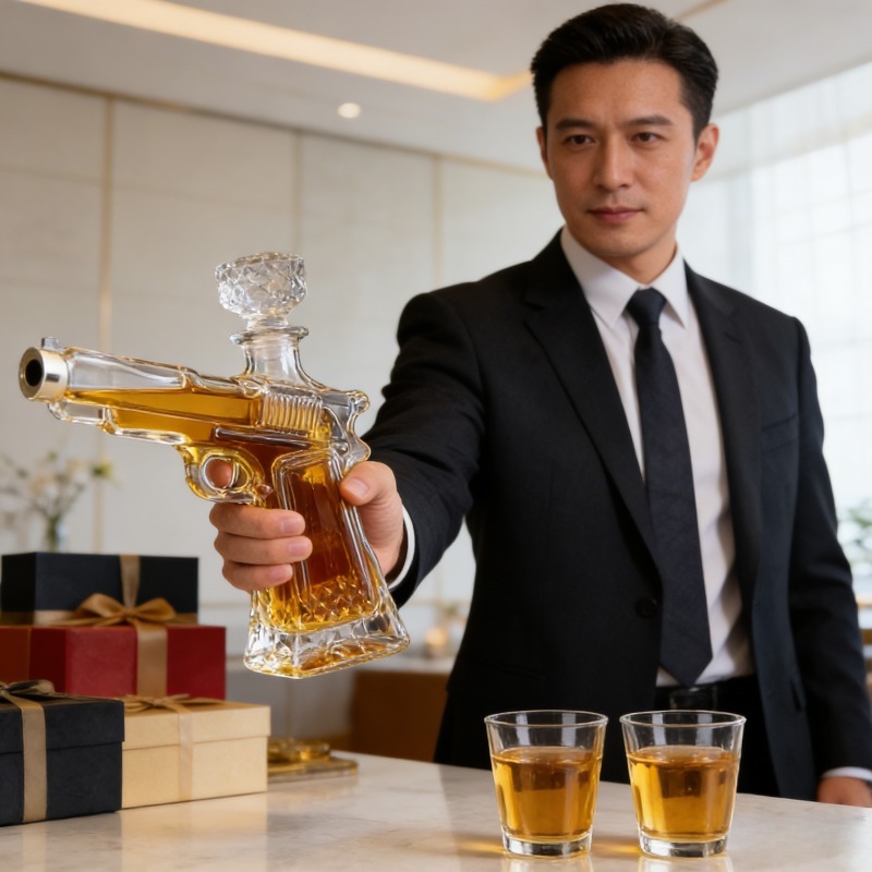 Sandhawk Glass Pistol Decanter - Cold Drink Dispenser ulasan dan harga