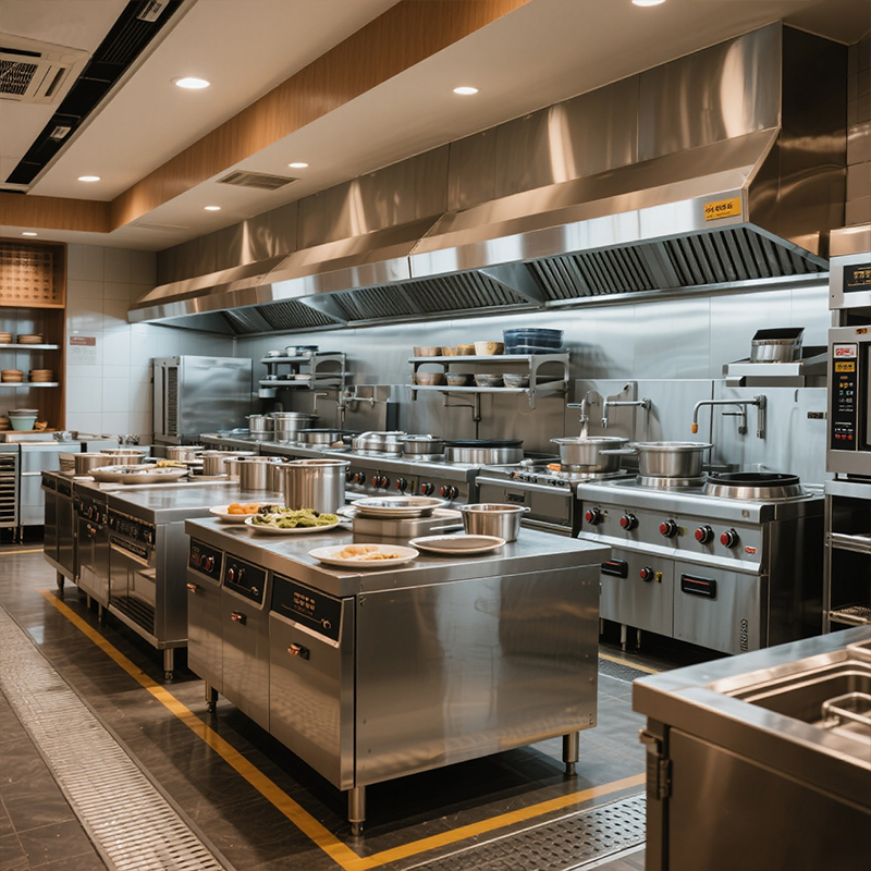 Stainless Steel Fast Food Equi - Commercial Kitchen Gas Line ulasan dan harga