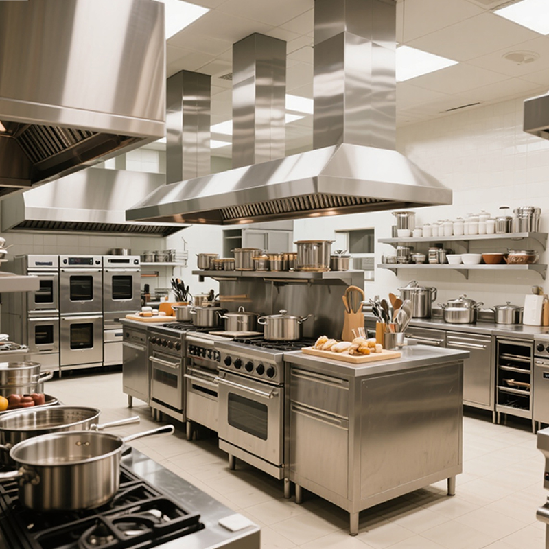 Stainless Steel Fast Food Equi - Commercial Kitchen Gas Line ulasan dan harga