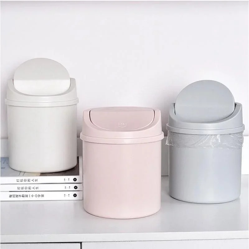 Mini Desktop Trash Can with Li - Commercial Kitchen Trash Can ulasan dan harga