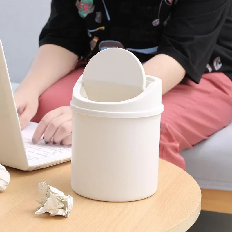 Mini Desktop Trash Can with Li - Commercial Kitchen Trash Can ulasan dan harga