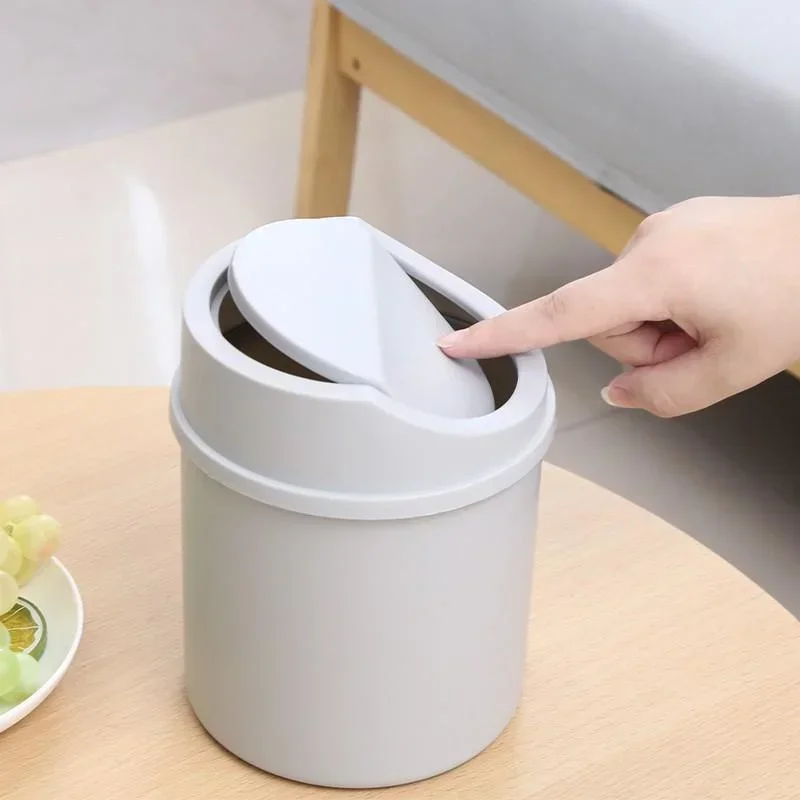 Mini Desktop Trash Can with Li - Commercial Kitchen Trash Can ulasan dan harga